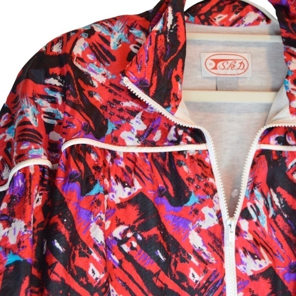 Vintage 80’s Large Spray Nylon Zip Bomber Style Windbreaker, Large - Picture 3 of 9